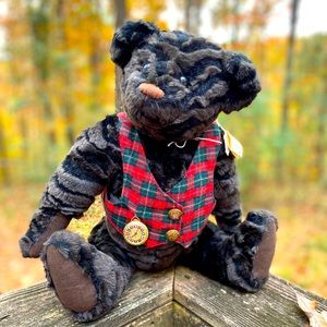 Teddy Bear Tweed Sport Vest + Gold Pocket Watch: One Very Dapper Bear, Here! 14”
